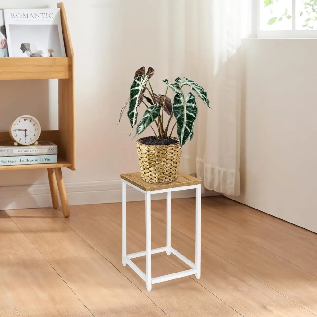 Květinový stojan Loft Arben 40 cm bílý/dub Craft