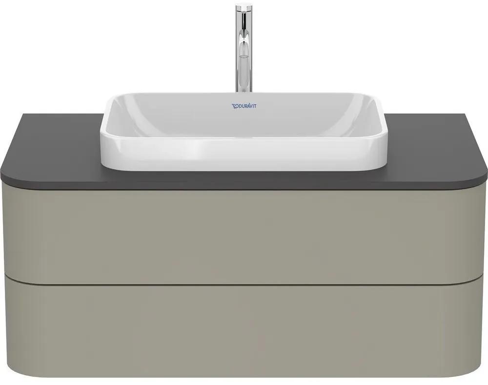 DURAVIT Happy D.2 Plus závesná skrinka pod umývadlo pod dosku, 2 zásuvky, 1000 x 550 x 408 mm, kameňovo šedá matná lakovaná, HP497109292