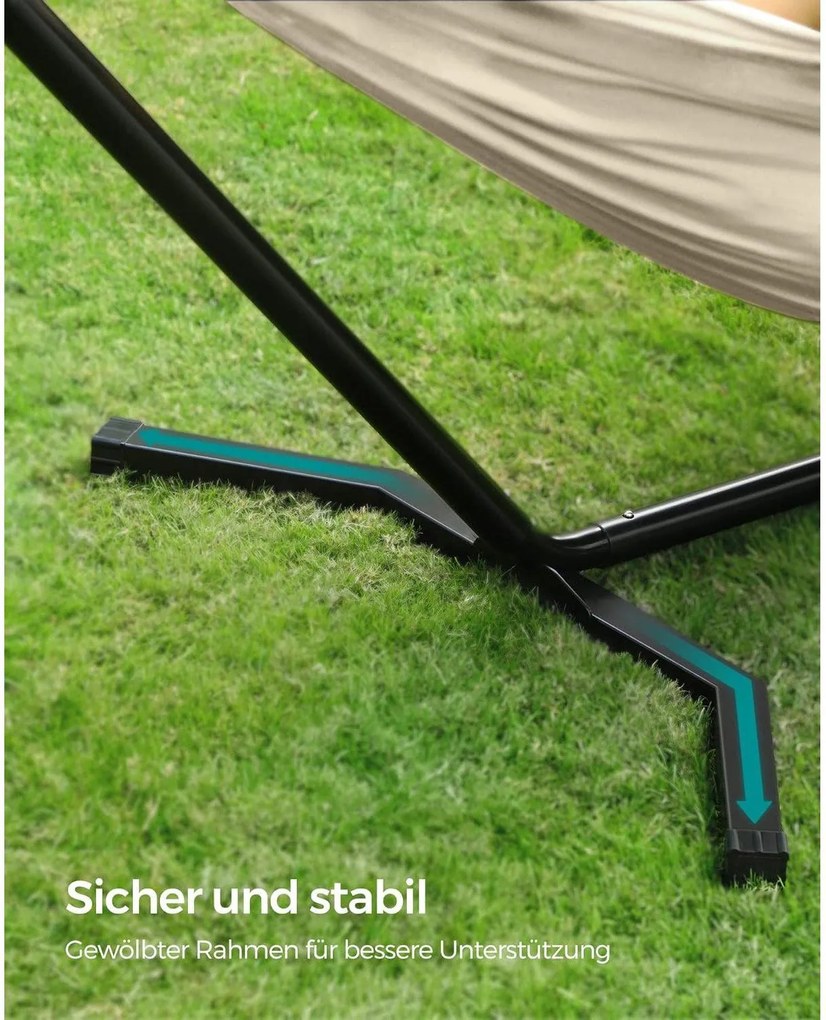 Hojdacia sieť so stojanom, 5 nastaviteľných výšok, béžová farba