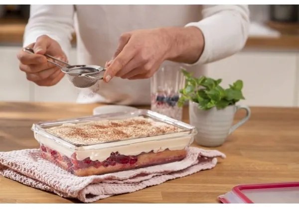 Tefal - Dóza na potraviny 3 l MSEAL GLASS červená/sklo