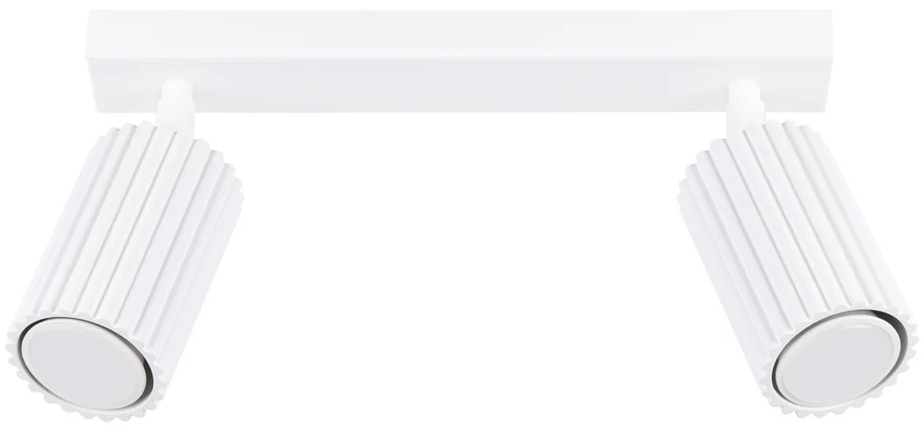 Bodové svietidlo Karbon, 2x biele kovové tienidlo, (možnosť polohovania)