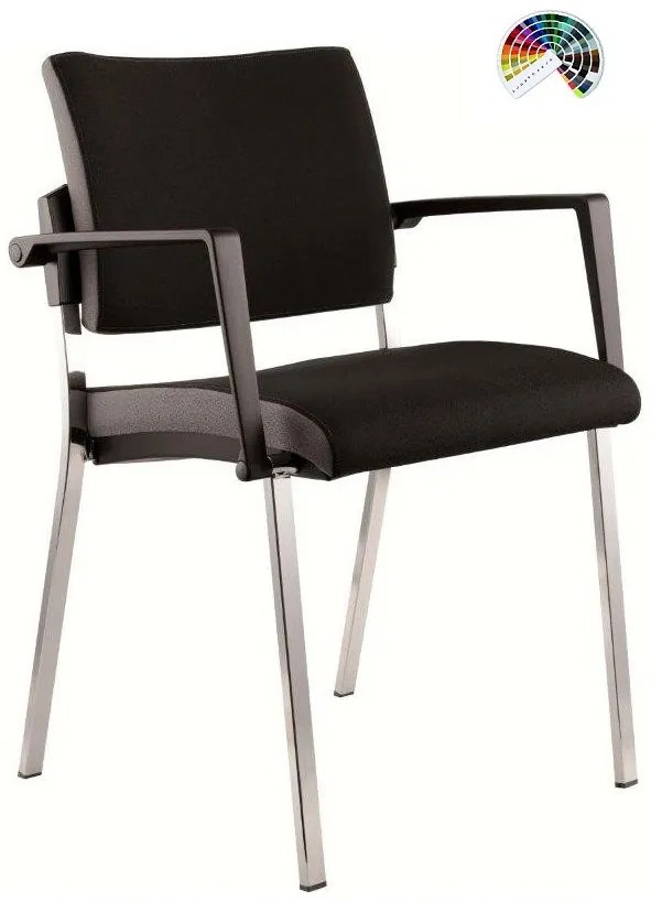Konferenčná rokovacia stolička SQUARE VIP čalúnenie KOŽENKA Valencia, Silvertex