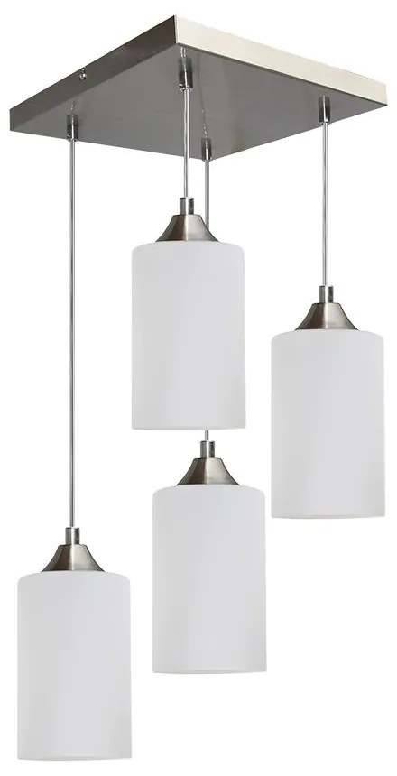 Spot-Light Závesné svietidlo BOSCO MIX, 4xMax.60W, biele sklenené tienidlo, P