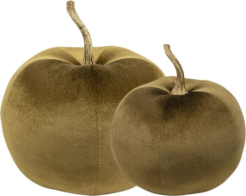 Taupe zamatové dekoratívne jablko Apple L - 31*31*36cm