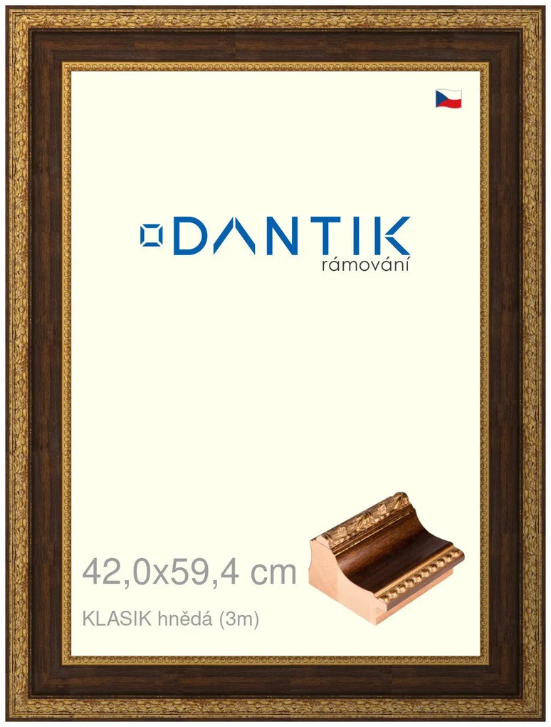 DANTIK rám na obraz 42x59,4 | KLASIK hnědá (Plexi Čiré)