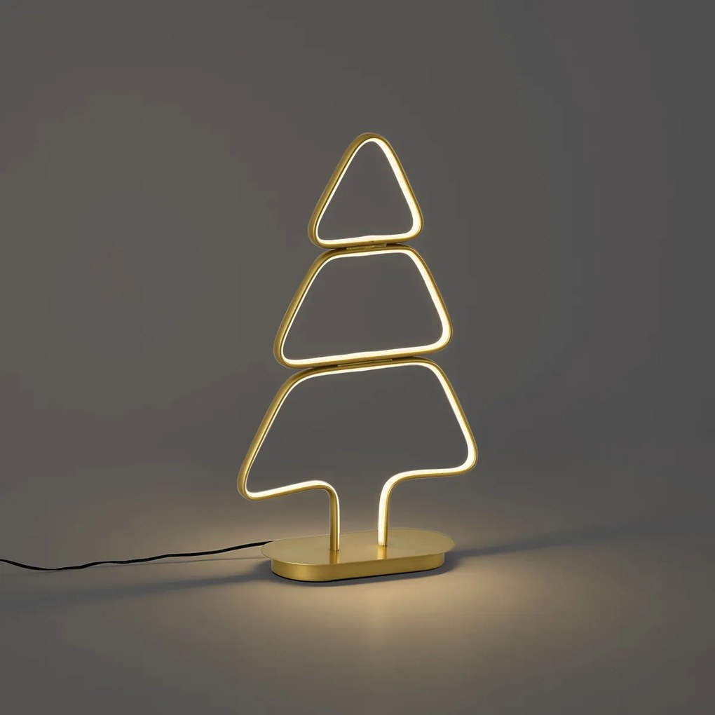 Vianočná stolná lampa zlatý vianočný stromček vrátane LED - Arbre