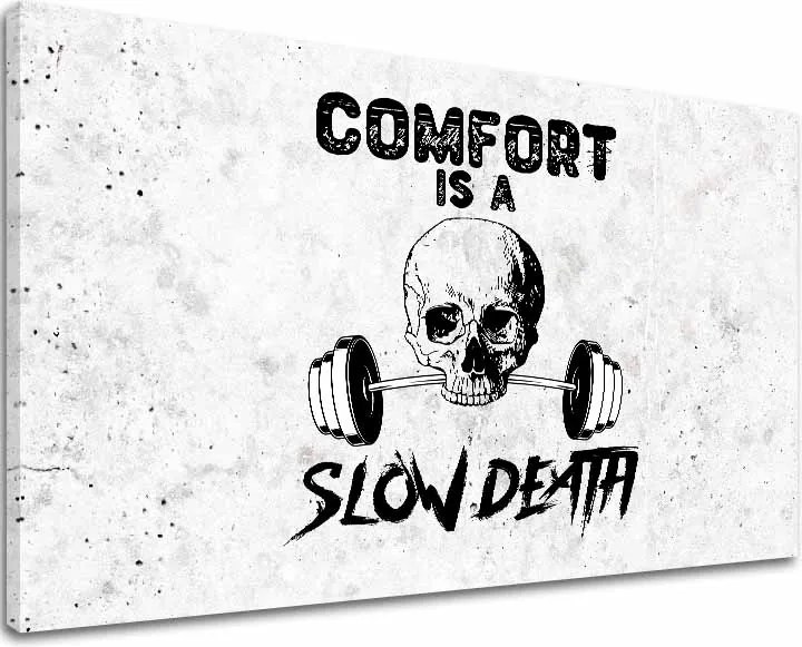 Obraz na plátne Comfort Is a Slow Death - Gym Motivácia