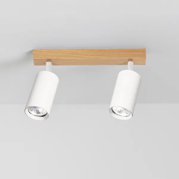 Brilagi - Bodové svietidlo SELE 2xGU10/30W/230V biela/dubový dekor
