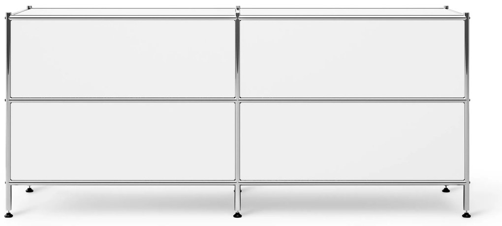 Kovová nízka skrinka »CN3« so 4 zásuvkami, biela