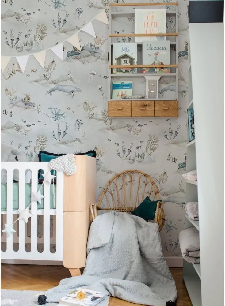 Tapeta podvodný svet šedá 280x100 cm