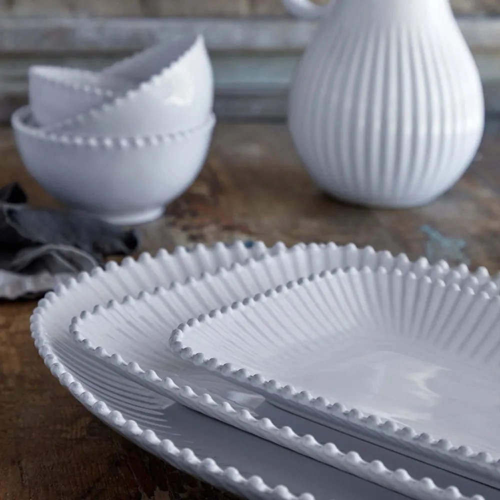 Biely kameninový servírovací tanier 37x51 cm Pearl – Costa Nova