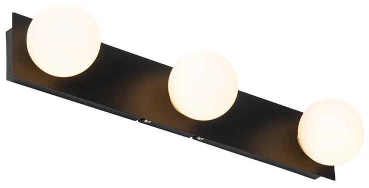 Moderné nástenné svietidlo čierne 48 cm IP44 3-svetlo - Cederic