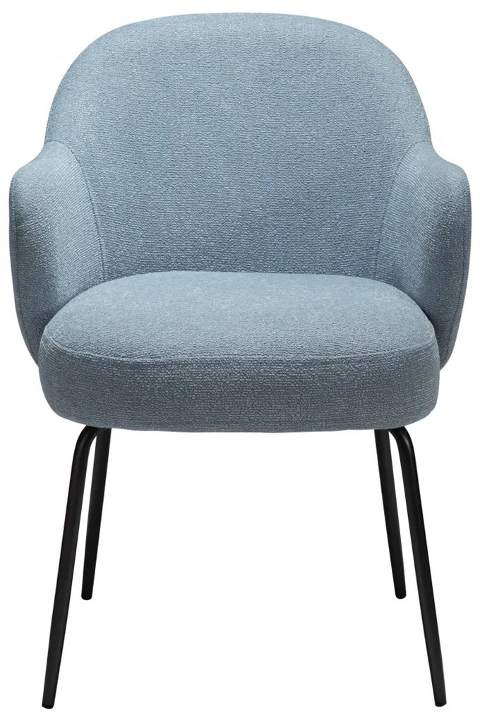 BAE ČALÚNENÁ STOLIČKA S PODRÚČKAMI blue/antique pewter