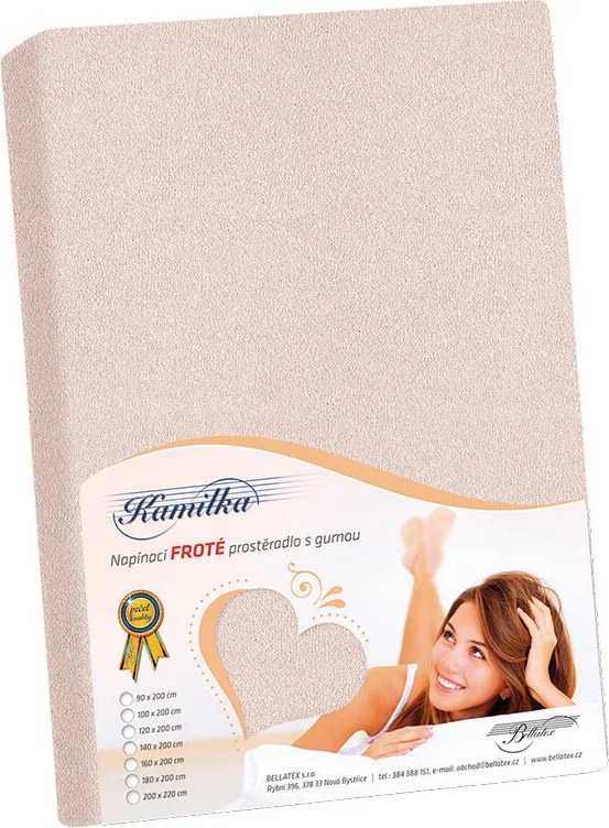 Bellatex Froté prestieradlo Kamilka púdrová ružová, 120 x 200 cm