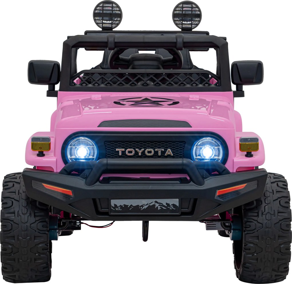 Ramiz Toyota FJ Cruiser pre deti ružová + diaľkové ovládanie + pohon 4x4 + LED audio + EVA + pomalý štart