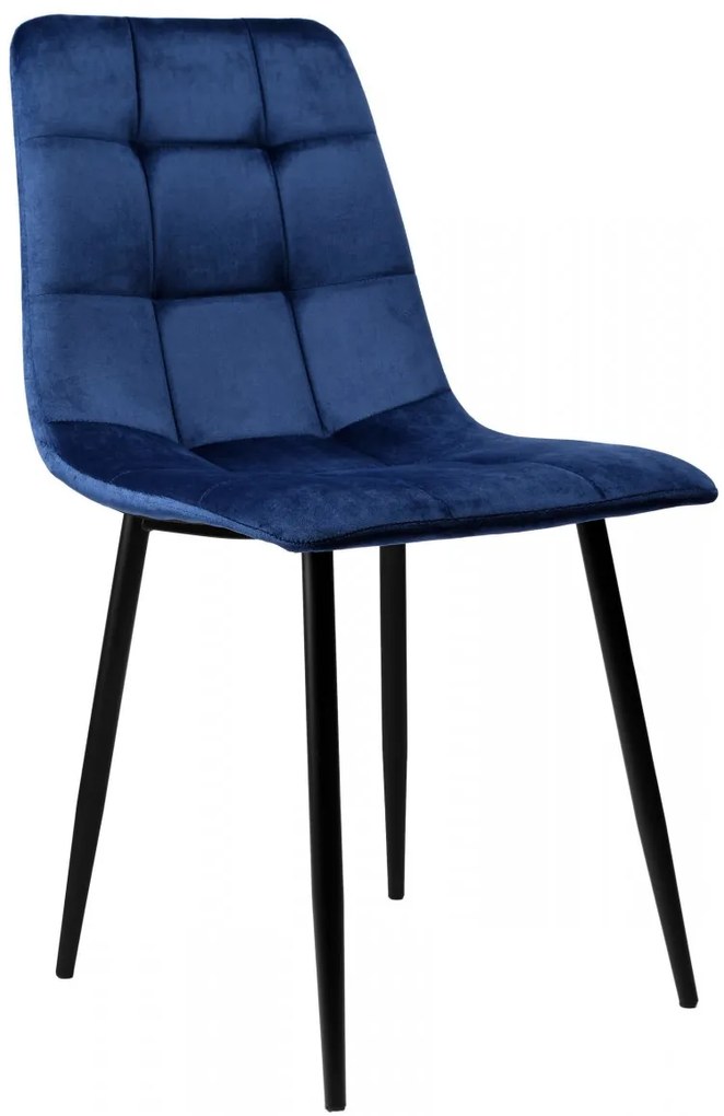 Čalúnená stolička DENVER zamat modrá