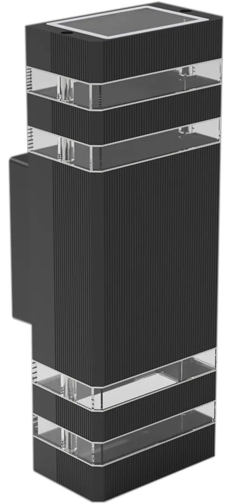 Exteriérové nástenné svietidlo Vini, 1x sklenené/čierne hliníkové tienidlo, (29,5 cm)