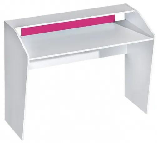 Písací stôl SINCE - biely / ružový
