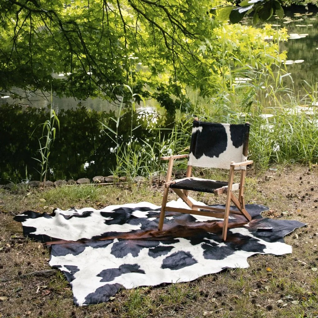 3 farebný koberec hovädzej kože Bos Taurus biela, čierna, hnedá - 180*250*0,3cm