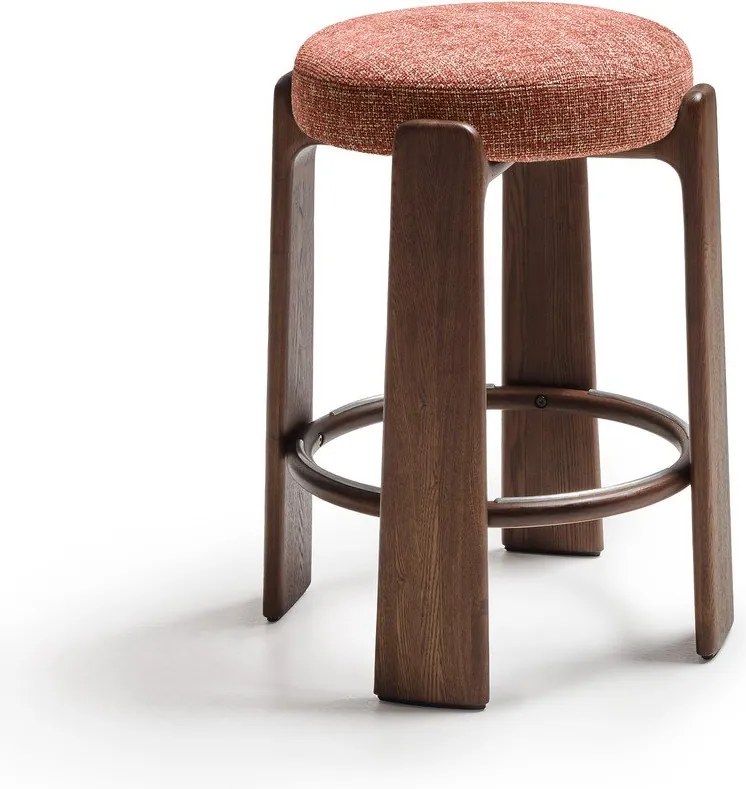 Barová stolička z jaseňového dreva v terakotovej farbe/v tmavo prírodnej farbe (výška sedadla 65 cm) Granite – Kave Home