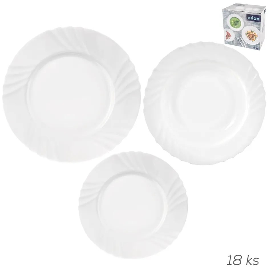 Sklenená jedálenská súprava 18 ks Luna – Orion