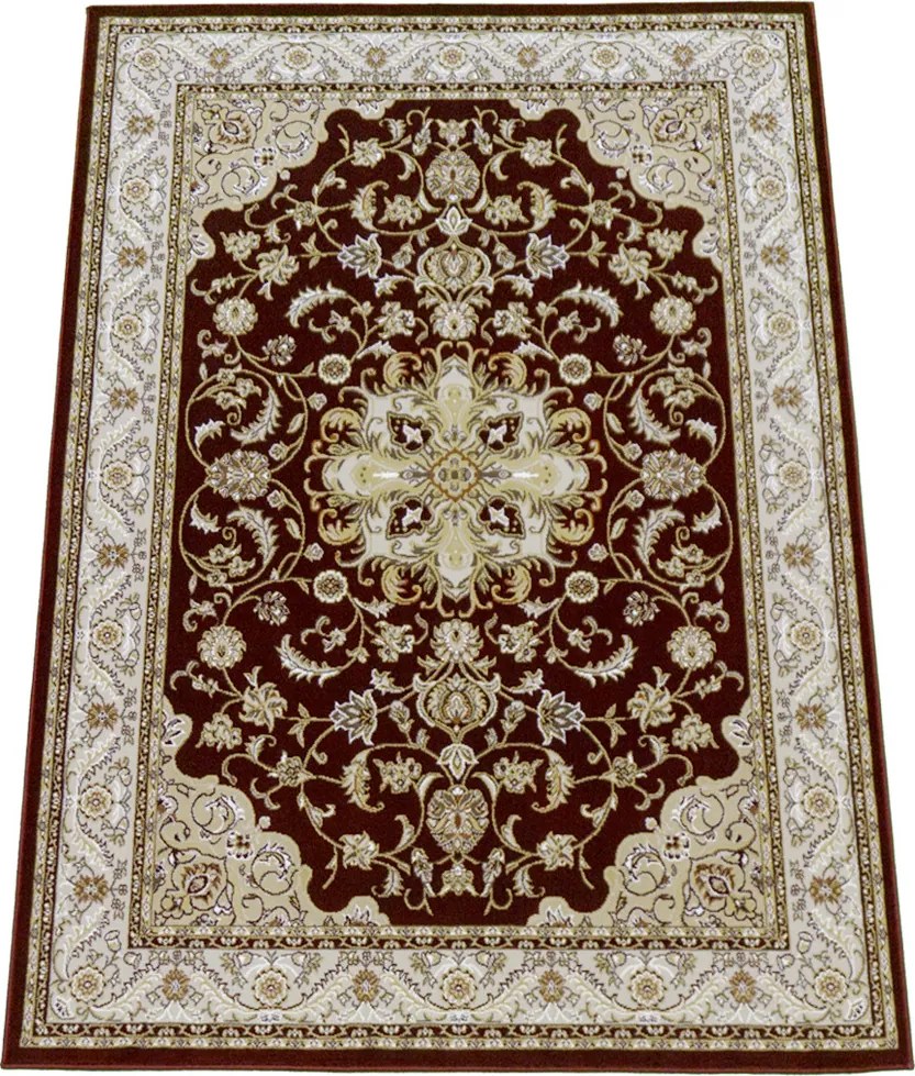 Koberec Shahrazad 4800 RED – červeno-béžový vzorovaný obdĺžnik Rozmer: 80x150 cm
