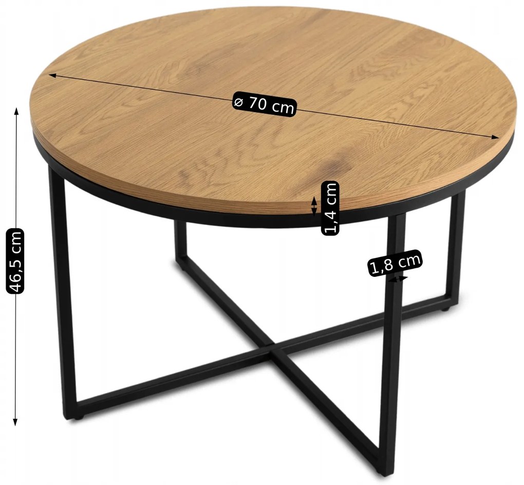 PROXIMA.store - Okrúhly konferenčný stolík HANTEL FARBA: čierna