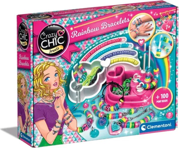 Súprava farebných náramkov s korálkami Crazy Chic Clementoni 78415