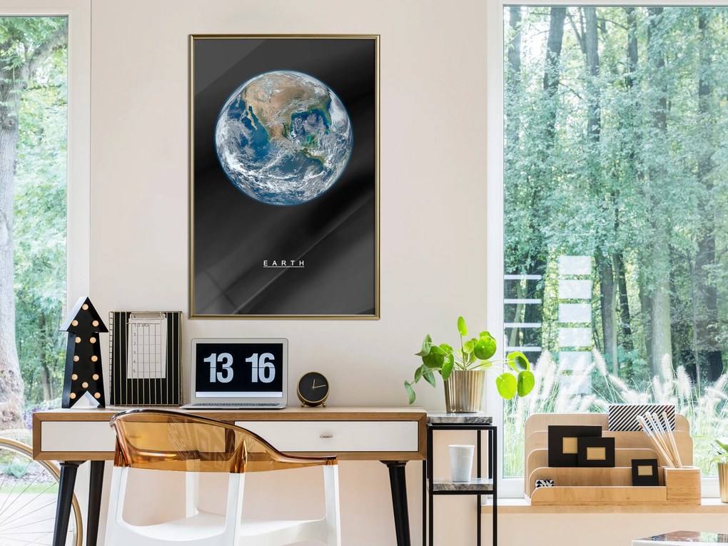 Artgeist Plagát - Earth [Poster] Veľkosť: 30x45, Verzia: Čierny rám s passe-partout