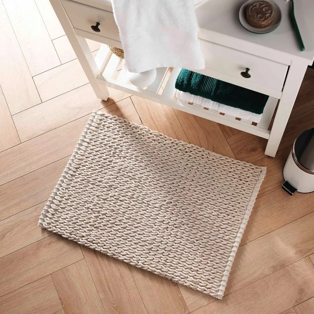 Béžová kúpeľňová predložka 50x80 cm Isalis – douceur d'intérieur