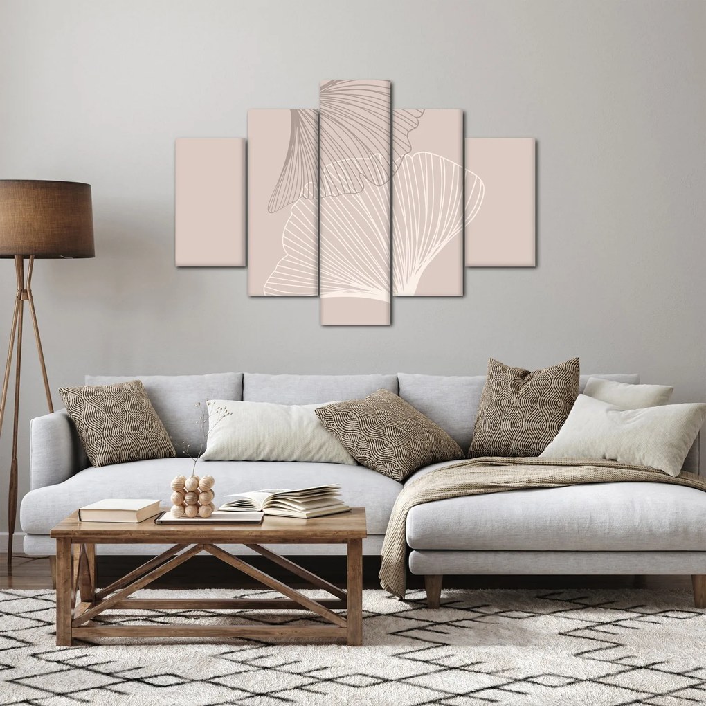Obraz - Béžové listy N⁰2 (150x105 cm)