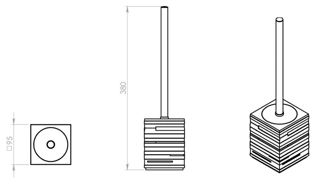 GEDY QU3302 Quadrotto WC štetka na postavenie, biela