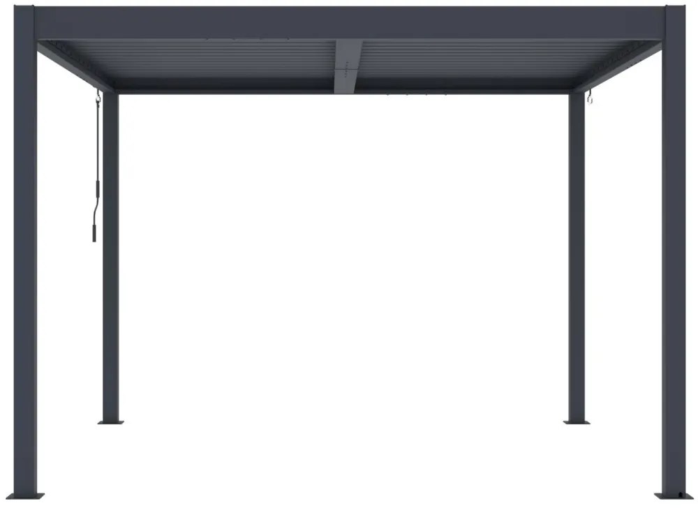 ZÁHRADNÉ KOMBO bioklimatická pergola s lamelami BestBerg BBP-9G + záhradný jedálenský set 4+1 BestBerg BBGF-62BK