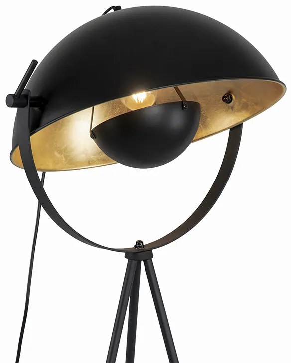 Stojaca lampa čierna so zlatom 42 cm nastaviteľný trojnohý stojan - Magnax