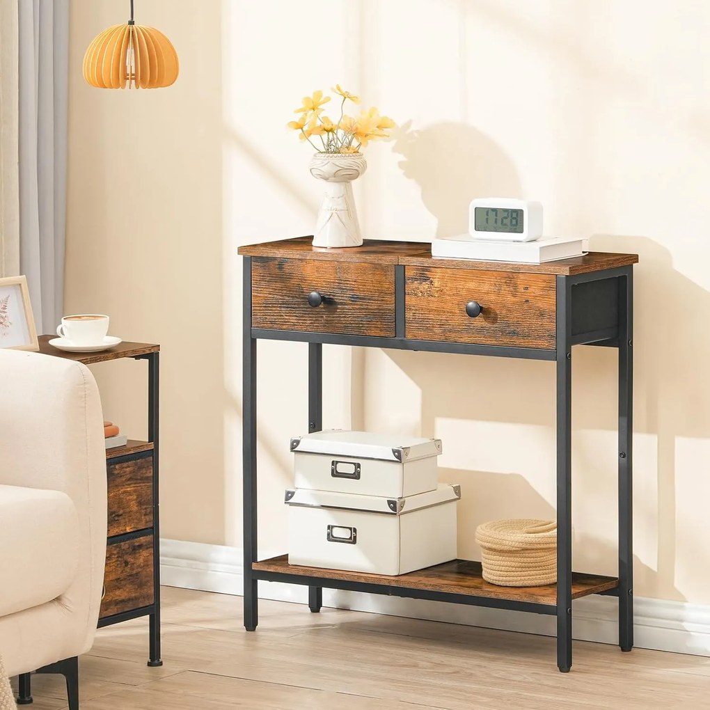 Konzolový stolek Vasagle Slime 75 cm černý/hnědý