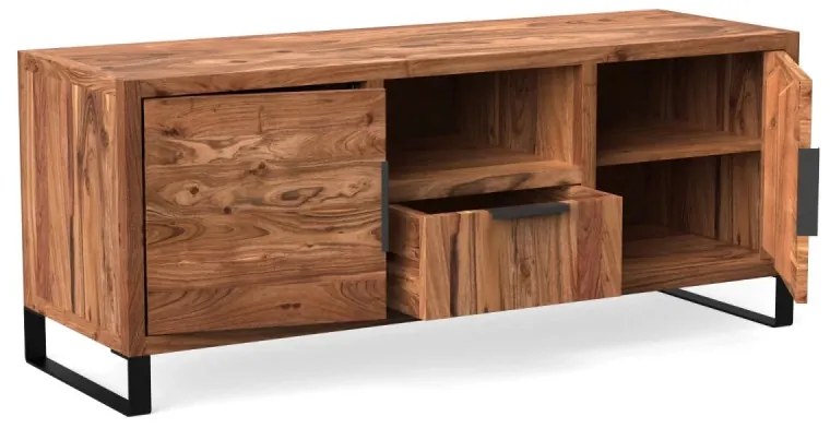 furniture-nabytek.cz - Masívny TV stolík Sydney z akácie, lakovaný, hnedý – 134×45×55 cm