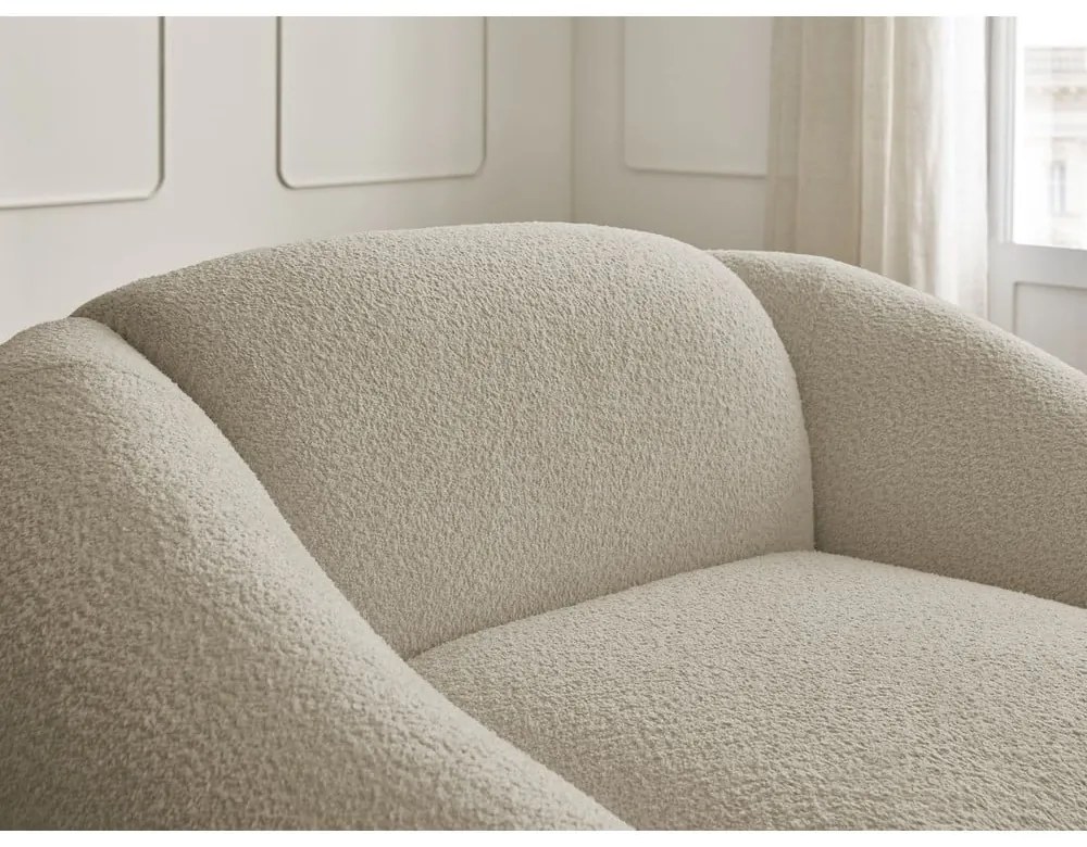 Béžové kreslo z textílie bouclé Tina – Bobochic Paris