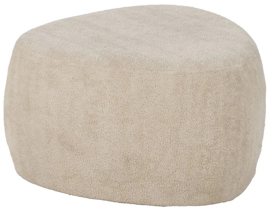 Béžový taburet z textílie buklé – Ixia