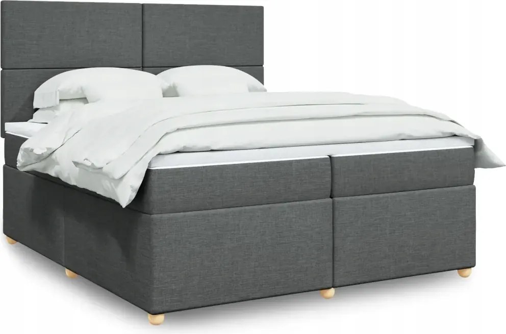 vidaXL Boxspring posteľ s matracom tmavosivá 200x200 cm látka