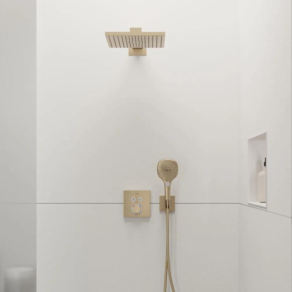 HANSGROHE Raindance E horná sprcha 1jet, 300 x 300 mm, so sprchovým ramenom 390 mm, kartáčovaný bronz, 26238140