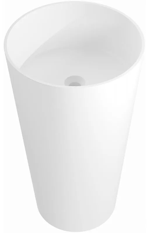 Mexen Onyx-01, voľnestojace umývadlo z konglomerátu 45x45x83 cm, biela matná, 26524500