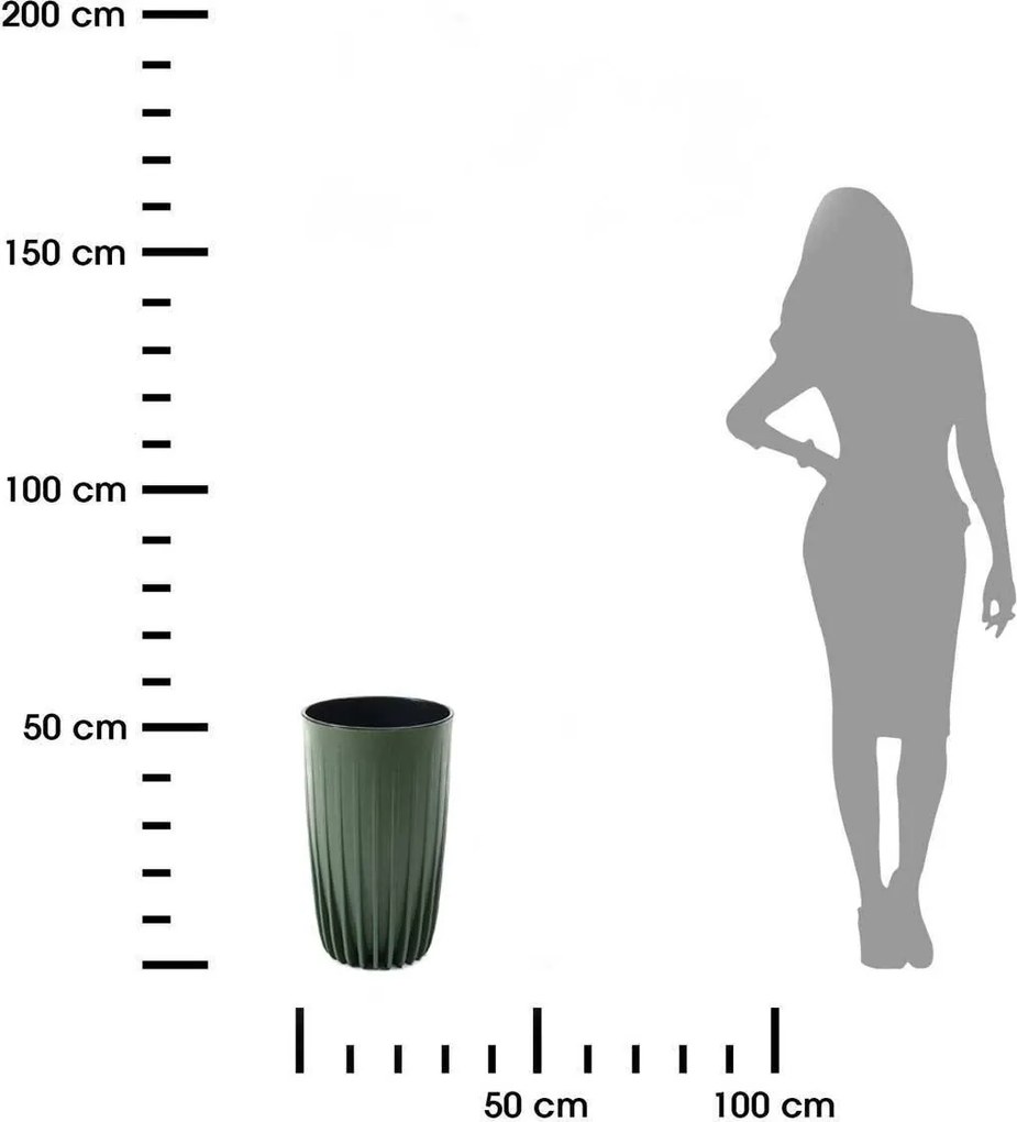 PLASTOVÝ KVETINÁČ STRIPPED ECO 51X30 CM ZELENÁ