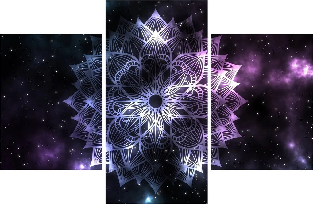 Obraz - Lotusová mandala vo vesmíre (90x60 cm)