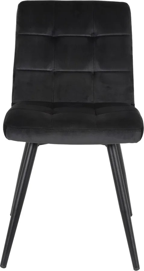 Zamatová tmavo šedá jedálenská stolička OLIVE - 44*82*50 cm