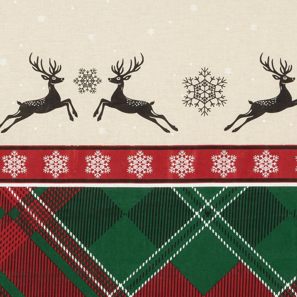 VIANOČNÉ RENFORCÉ OBLIEČKY AUSTIN 200X220 CM, 2 KS 70X80 CM VZOROVANÉ