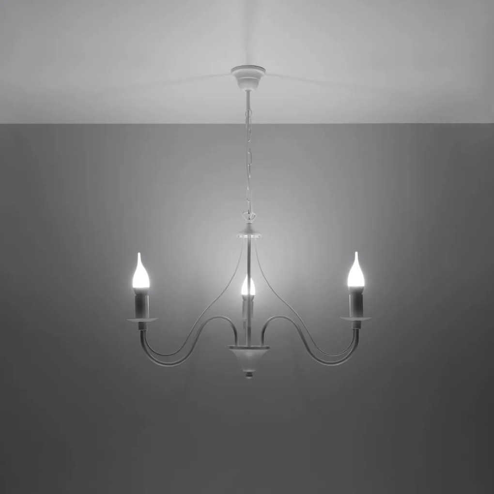 Luster Minerwa 3, biele telo svietidla