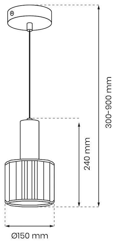 Závesné svietidlo Cristal, 1x transparentné krištáľové tienidlo, b/g