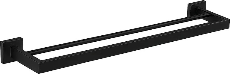CERANO - Nástenný držiak na uteráky Alto, 60 cm, čierna matná, CER-CER-479326