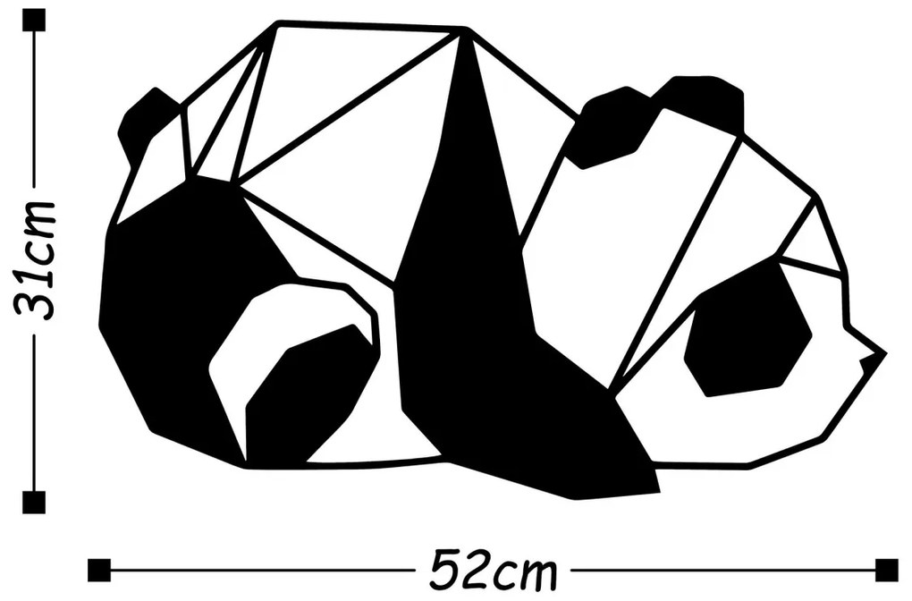 Nástenná dekorácia 52x31 cm PANDA čierna
