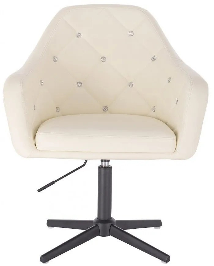 LuxuryForm DESIGN Kreslo ROMA na čiernom kríži - krémové